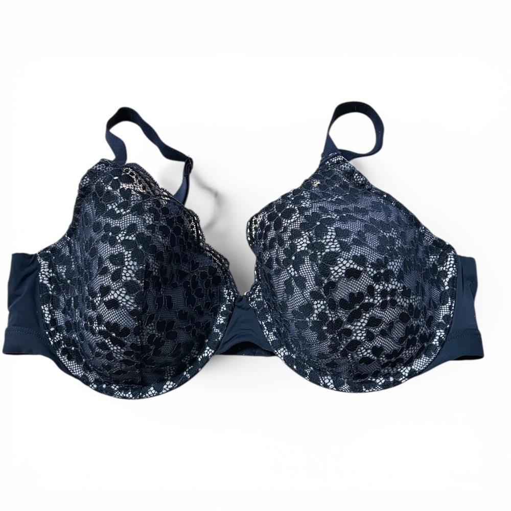 Warners Lace Underwire Padded Bra 36C Blue RF3341A